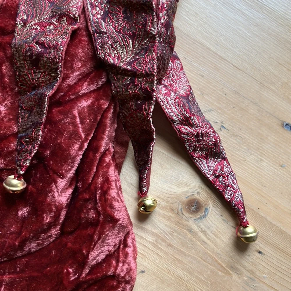 Gold Renaissance Lurex Velvet Bells Christmas Stocking Nantucket Dist. Co. NWOT